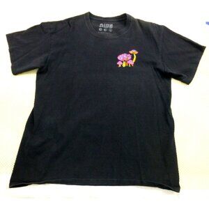 Alab Neon Psychedelic Mushroom Graphic Tee Neon Black Light Large Shirt